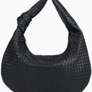 Viral Anthro Black Oversized Woven Melie Bianco Bag